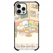 Sumikko Gurashi Phone Case For iPhone Samsung Galaxy Pixel OnePlus Vivo Xiaomi Asus Sony Motorola Nokia - Sumikko Gurashi Characters High Tea On Coffee Shop Background