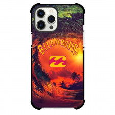 Surfing Billabong Phone Case For iPhone Samsung Galaxy Pixel OnePlus Vivo Xiaomi Asus Sony Motorola Nokia - Surfing Billabong Logo On Sunset Orange Wave Background