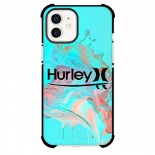 Surfing Hurley Phone Case For iPhone Samsung Galaxy Pixel OnePlus Vivo Xiaomi Asus Sony Motorola Nokia - Surfing Hurley Logo On Cyan Abstract Paint Splash Poster