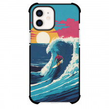 Surfing Phone Case For iPhone Samsung Galaxy Pixel OnePlus Vivo Xiaomi Asus Sony Motorola Nokia - Surfing Sunset Illustration Art Poster