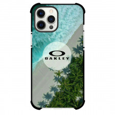 Surfing Oakley Phone Case For iPhone Samsung Galaxy Pixel OnePlus Vivo Xiaomi Asus Sony Motorola Nokia - Surfing Oakley Logo On Dron View Beach Background