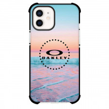 Surfing Oakley Phone Case For iPhone Samsung Galaxy Pixel OnePlus Vivo Xiaomi Asus Sony Motorola Nokia - Surfing Oakley Logo On Sunset Beach Background