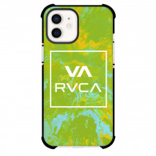 Surfing RVCA Phone Case For iPhone Samsung Galaxy Pixel OnePlus Vivo Xiaomi Asus Sony Motorola Nokia - Surfing RVCA Logo On Abstract Yellow Green Liquid Background