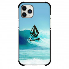 Surfing Volcom Phone Case For iPhone Samsung Galaxy Pixel OnePlus Vivo Xiaomi Asus Sony Motorola Nokia - Surfing Volcom Logo On Blue Wave Background
