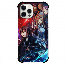 Sword Art Online Phone Case For iPhone Samsung Galaxy Pixel OnePlus Vivo Xiaomi Asus Sony Motorola Nokia - Characters Stunned Red Blue Neon Background
