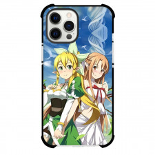 Sword Art Online Leafa & Asuna Phone Case For iPhone Samsung Galaxy Pixel OnePlus Vivo Xiaomi Asus Sony Motorola Nokia - Leafa & Asuna Holding Hands Portrait Illustration