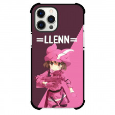 Sword Art Online Llenn Phone Case For iPhone Samsung Galaxy Pixel OnePlus Vivo Xiaomi Asus Sony Motorola Nokia - Llenn Holding Weapon Chibi Anime Maroon Pink Background