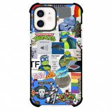 Teenage Mutant Ninja Turtles Leonardo Phone Case For iPhone Samsung Galaxy Pixel OnePlus Vivo Xiaomi Asus Sony Motorola Nokia - Leonardo Collage On Blue Background