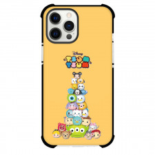 Disney Tsum Tsum Phone Case For iPhone And Samsung Galaxy - Disney Tsum Tsum Character Avatar On Orange Background