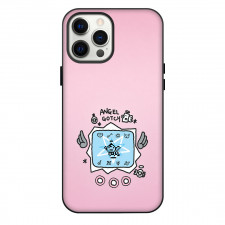 Tamagotchi Phone Case For iPhone Samsung Galaxy Pixel OnePlus Vivo Xiaomi Asus Sony Motorola Nokia - Tamagotchi Kawaii Angel Virtual Pet On Pink Background