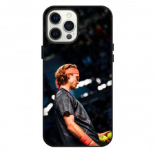 Andrey Rublev Phone Case For iPhone Samsung Galaxy Pixel OnePlus Vivo Xiaomi Asus Sony Motorola Nokia - Andrey Rublev Serve Prep Pose in Black Shirt