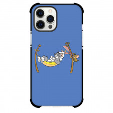 Tom and Jerry Phone Case For iPhone Samsung Galaxy Pixel OnePlus Vivo Xiaomi Asus Sony Motorola Nokia - Tom and Jerry Cutting Hammock Blue Background