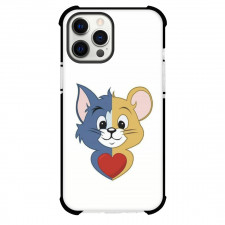 Tom and Jerry Phone Case For iPhone Samsung Galaxy Pixel OnePlus Vivo Xiaomi Asus Sony Motorola Nokia - Tom and Jerry Half Faces Portrait With Heart
