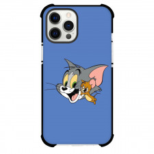 Tom and Jerry Phone Case For iPhone Samsung Galaxy Pixel OnePlus Vivo Xiaomi Asus Sony Motorola Nokia - Tom and Jerry Happy Faces Portrait Blue Background