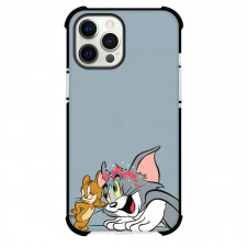 Tom and Jerry Phone Case For iPhone Samsung Galaxy Pixel OnePlus Vivo Xiaomi Asus Sony Motorola Nokia - Tom and Jerry Hearts On Head Gray Background