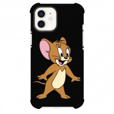 Tom and Jerry Jerry Phone Case For iPhone Samsung Galaxy Pixel OnePlus Vivo Xiaomi Asus Sony Motorola Nokia - Jerry Happy Face Black Background