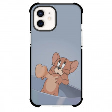 Tom and Jerry Jerry Phone Case For iPhone Samsung Galaxy Pixel OnePlus Vivo Xiaomi Asus Sony Motorola Nokia - Jerry Heart Out Gray Background