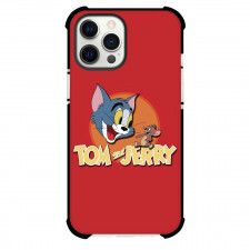 Tom and Jerry Phone Case For iPhone Samsung Galaxy Pixel OnePlus Vivo Xiaomi Asus Sony Motorola Nokia - Tom and Jerry Laughing Faces Red Background