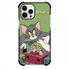 Tom and Jerry Phone Case For iPhone Samsung Galaxy Pixel OnePlus Vivo Xiaomi Asus Sony Motorola Nokia - Tom and Jerry Playing In Train Sage Background