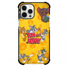 Tom and Jerry Phone Case For iPhone Samsung Galaxy Pixel OnePlus Vivo Xiaomi Asus Sony Motorola Nokia - Tom and Jerry Poses Cheese Background