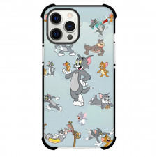 Tom and Jerry Phone Case For iPhone Samsung Galaxy Pixel OnePlus Vivo Xiaomi Asus Sony Motorola Nokia - Tom and Jerry Spike Bulldog Cartoon Scenes Gray Background
