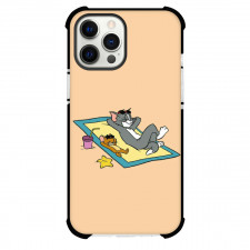 Tom and Jerry Phone Case For iPhone Samsung Galaxy Pixel OnePlus Vivo Xiaomi Asus Sony Motorola Nokia - Tom and Jerry Sunbathing Beige Background