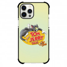 Tom and Jerry Phone Case For iPhone Samsung Galaxy Pixel OnePlus Vivo Xiaomi Asus Sony Motorola Nokia - Tom and Jerry Tales Poster Yellow Background