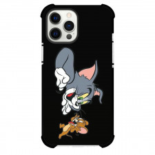 Tom and Jerry Phone Case For iPhone Samsung Galaxy Pixel OnePlus Vivo Xiaomi Asus Sony Motorola Nokia - Tom and Jerry Teasing Black Background