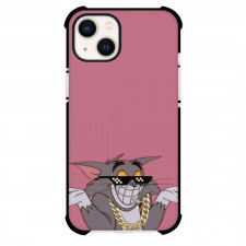 Tom and Jerry Tom Phone Case For iPhone Samsung Galaxy Pixel OnePlus Vivo Xiaomi Asus Sony Motorola Nokia - Tom Gangter Pose Pink Background