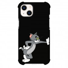 Tom and Jerry Tom Phone Case For iPhone Samsung Galaxy Pixel OnePlus Vivo Xiaomi Asus Sony Motorola Nokia - Tom Grumpy Waiting in Black Background
