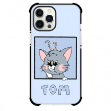 Tom and Jerry Tom Phone Case For iPhone Samsung Galaxy Pixel OnePlus Vivo Xiaomi Asus Sony Motorola Nokia - Tom Question Marks Blue Background