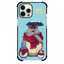 My Neighbor Totoro Phone Case For iPhone And Samsung Galaxy - My Neighbor Totoro Awesome Winter On Blue Background