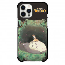 My Neighbor Totoro Satsuki Phone Case For iPhone And Samsung Galaxy - Satsuki Sitting On Totoro Art Poster