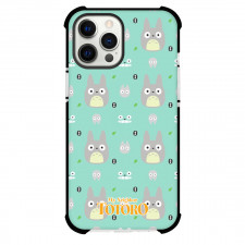 My Neighbor Totoro Phone Case For iPhone And Samsung Galaxy - My Neighbor Totoro Spoonflower Pattern Art On Cyan Background