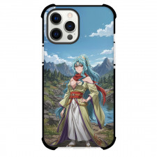 Tsukimichi Moonlit Fantasy Tomoe Phone Case For iPhone Samsung Galaxy Pixel OnePlus Vivo Xiaomi Asus Sony Motorola Nokia - Tomoe Posing with Mountainous Landscape Background Art