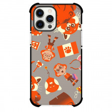 Turning Red Phone Case For iPhone Samsung Galaxy Pixel OnePlus Vivo Xiaomi Asus Sony Motorola Nokia - Turning Red Character Pattern Art On Gray Background