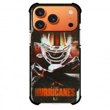 NCAA Miami Hurricanes Football College University Phone Case For iPhone Samsung Galaxy Pixel OnePlus Vivo Xiaomi Asus Sony Motorola Nokia - Miami Hurricanes Player Crossed Arm Poster