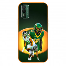NCAA Matayo Uiagalelei Oregon Ducks Football College University Phone Case For iPhone Samsung Galaxy Pixel OnePlus Vivo Xiaomi Asus Sony Motorola Nokia - Oregon Ducks Matayo Uiagalelei Poster with Green Background