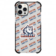 Western Connecticut University Wolves Phone Case For iPhone and Samsung Galaxy Devices - Western Connecticut University Wolves College Football Medley Monogram Wordmark
