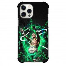 UFC Israel Adesanya Phone Case For iPhone and Samsung Galaxy Devices - Israel Adesanya Celebration On Green Neon Light Digital Art Poster