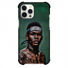 UFC Israel Adesanya Phone Case For iPhone and Samsung Galaxy Devices - Israel Adesanya Portrait Illustration On Green Background