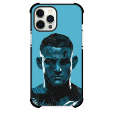 UFC Dustin Poirier Phone Case For iPhone and Samsung Galaxy Devices - Dustin Poirier Portrait Illustration On Blue Background