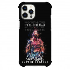 UFC Justin Gaethje Phone Case For iPhone and Samsung Galaxy Devices - Justin Gaethje Quote And Shouting On Black Background