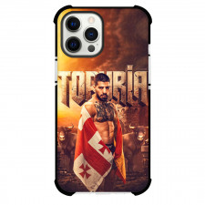 UFC Ilia Topuria Phone Case For iPhone and Samsung Galaxy Devices - Ilia Topuria Portrait With Georgia National Flag