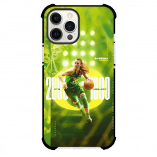 WNBA Sabrina Ionescu Phone Case For iPhone Samsung Galaxy Pixel OnePlus Vivo Xiaomi Asus Sony Motorola Nokia - Sabrina Ionescu Dribbling On Green Effect Background