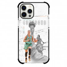 WNBA Sabrina Ionescu Phone Case For iPhone Samsung Galaxy Pixel OnePlus Vivo Xiaomi Asus Sony Motorola Nokia - Sabrina Ionescu Running Infront Of Statue Of Liberty Poster