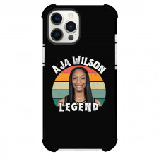 WNBA Aja Wilson Phone Case For iPhone Samsung Galaxy Pixel OnePlus Vivo Xiaomi Asus Sony Motorola Nokia - Aja Wilson Legend Smiling Portrait On Retro Background