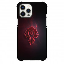 World of Warcraft Phone Case For iPhone Samsung Galaxy Pixel OnePlus Vivo Xiaomi Asus Sony Motorola Nokia - Glowing Horde Logo On Black Background