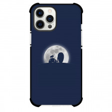 Wall E Phone Case For iPhone Samsung Galaxy Pixel OnePlus Vivo Xiaomi Asus Sony Motorola Nokia - Wall E Eve And Wall E Watching Moon Silhouette On Blue Background