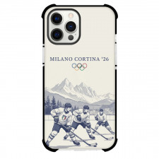 2026 Winter Olympic Milano Cortina Phone Case For iPhone Samsung Galaxy Pixel OnePlus Vivo Xiaomi Asus Sony Motorola Nokia - Retro Ice Hockey Poster